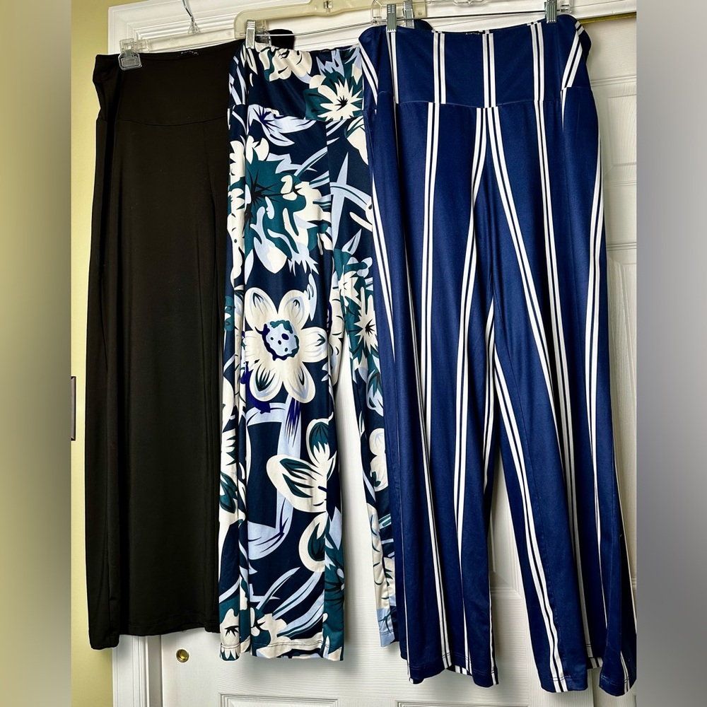 Three pair of Palazzo wide bottom lounge pants